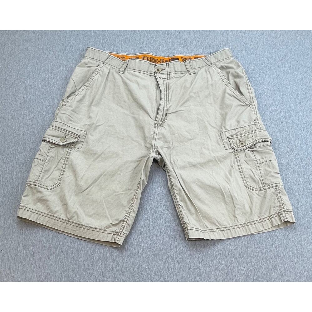 Wearfirst Shorts Mens 38 Beige Cotton Stretch Free-Band Ripstop Cargo 10" Inseam